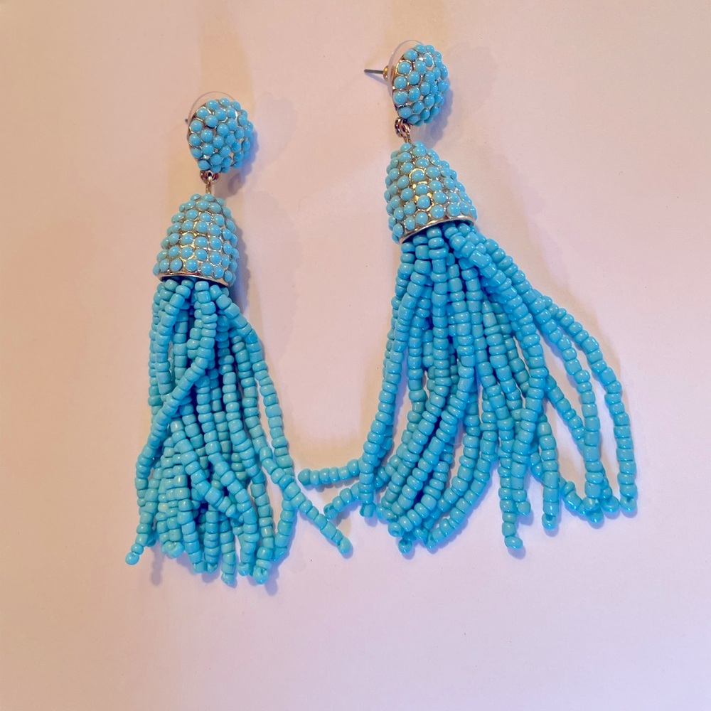 Turquoise tassel earrings!